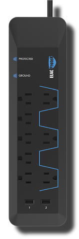 "B" Stock ELAC Protek PB-82S-B 8 Outlet Surge Protector with USB