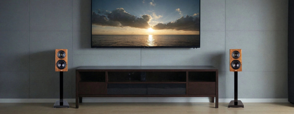 ELAC speakers in a living room